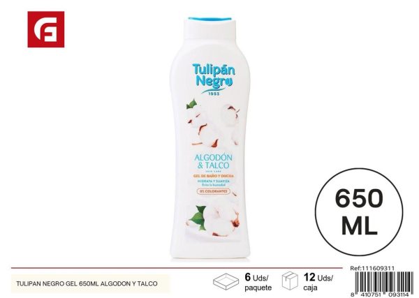 Gel de ducha TULIPAN NEGRO 650ml - Gel de baño con algodón y talco