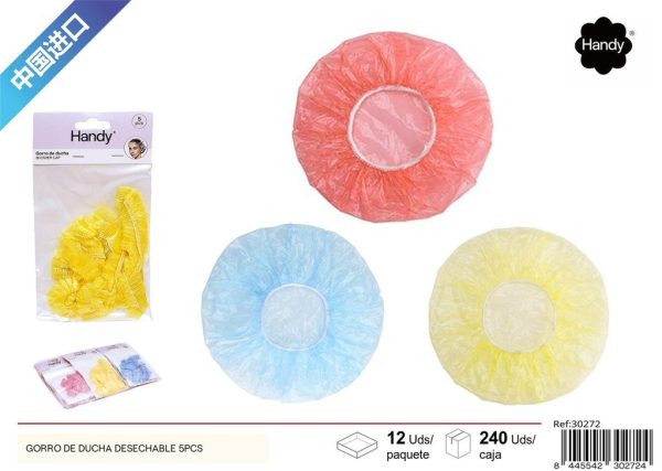 Gorro de ducha desechable color grande y grueso 5pcs - Accesorios de belleza