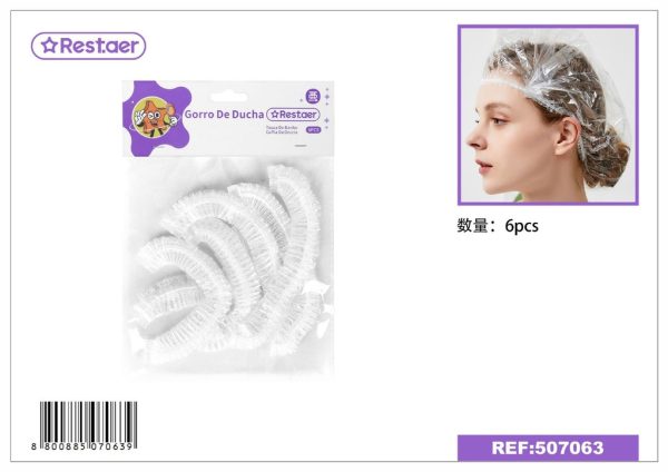 Gorro desechable de ducha 6pcs para peluquería y belleza