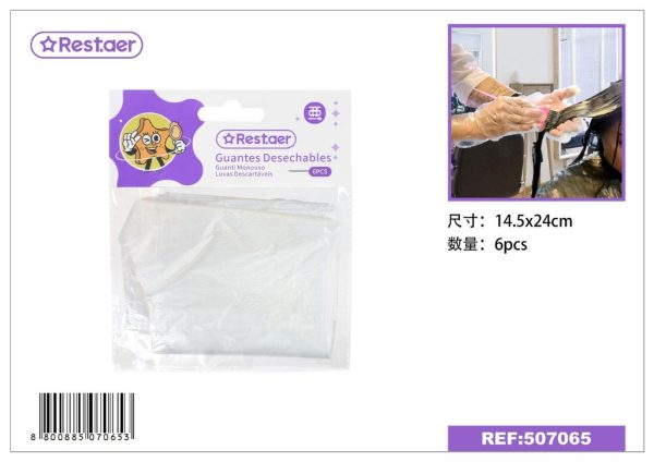 Guantes desechables de plástico 24*14.5CM, accesorios de belleza