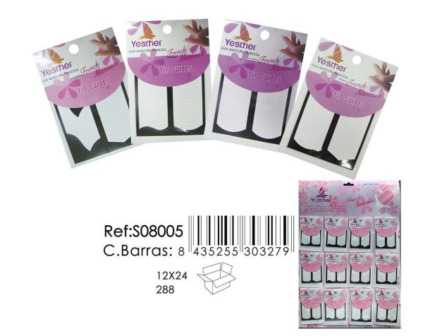 Guía manicura francesa 12 u - Pegatinas para manicura