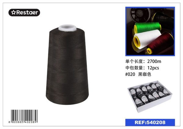 Hilo 2700 metros color marrón oscuro - Mercería y costura