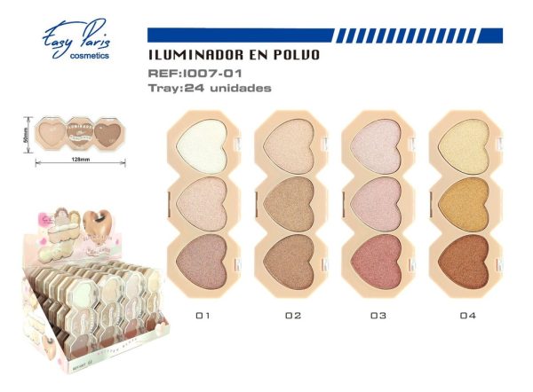 Iluminador trio 24 unidades - Productos de belleza y maquillaje