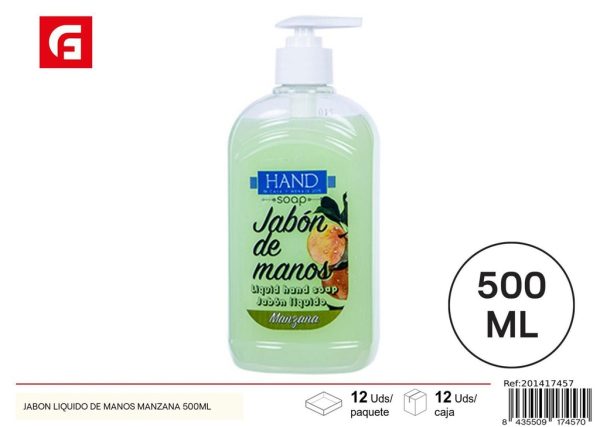 Jabón líquido de manos manzana 500 ml - Productos de cuidado personal