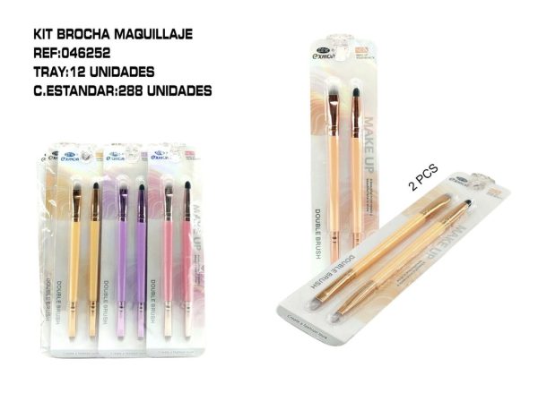 Kit 2 pinceles de maquillaje 12/u - Belleza