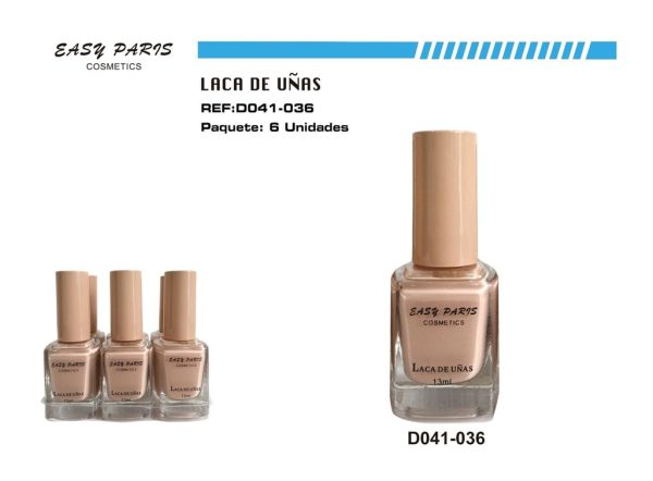 Laca de uñas beige 6 pz - Cosméticos para belleza