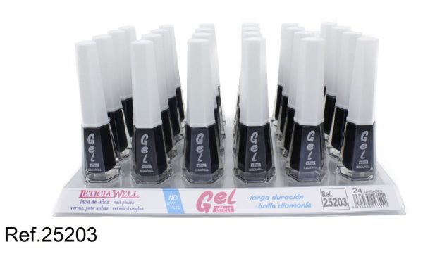 Laca de uñas efecto gel negro (24 unidades) - Cosméticos