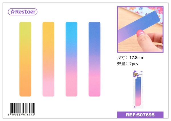 Lima para uñas de fantasía cuadrada 2pcs para manicura y pedicura