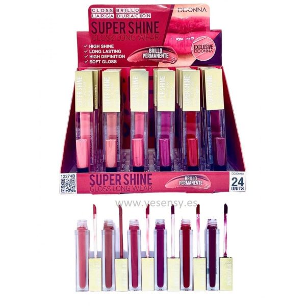 Lip gloss super shine 24 unidades - Cosméticos