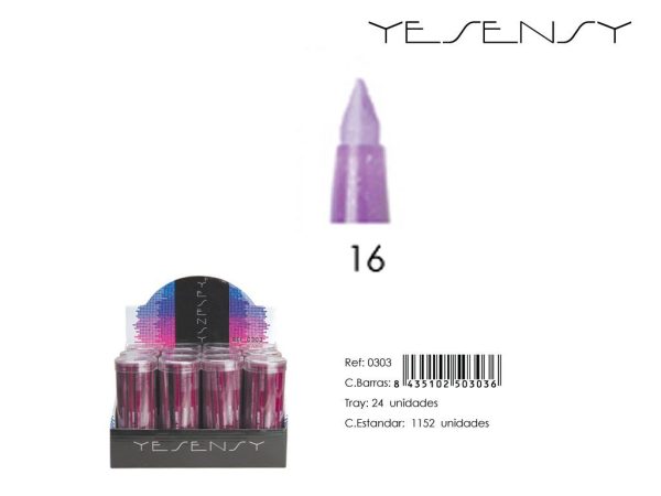 Lápiz automático con sacapuntas - 12 unidades - Color lila - Maquillaje y cosméticos