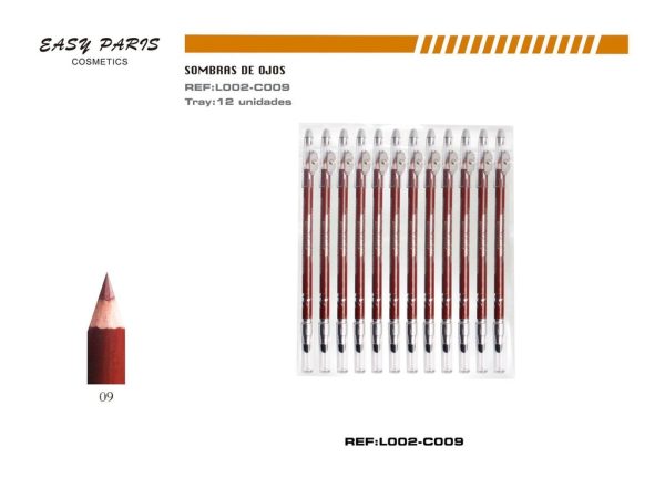Lápiz c/sacapunta + difuminador 12 pcs - Cosméticos