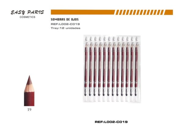 Lápiz con sacapuntas y difuminador 12/u para maquillaje