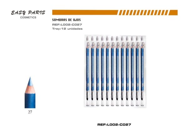 Lápiz con sacapuntas y difuminador 12/u para maquillaje - Imagen 2