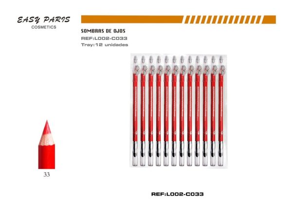 Lápiz con sacapuntas y difuminador 12/u para maquillaje - Imagen 3