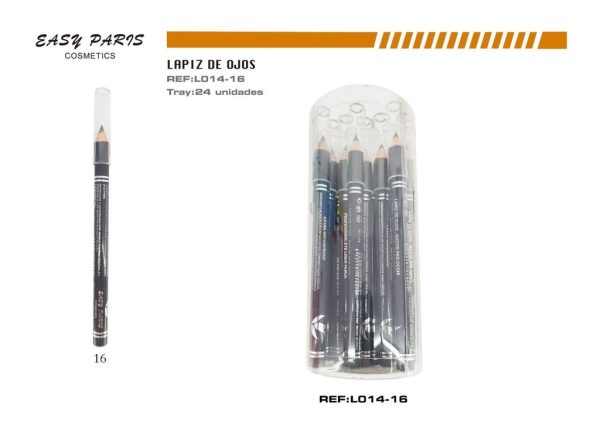 Lápiz corto de madera gris 24/U - Lápiz de maquillaje de madera