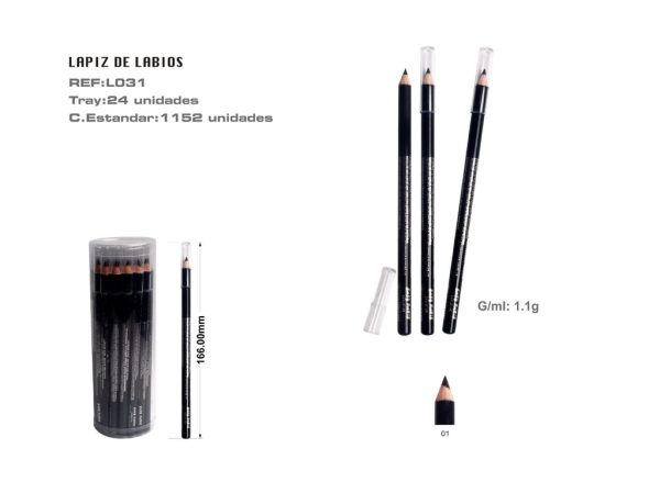 Lápiz de madera color negro 24/U - Artículos de papelería