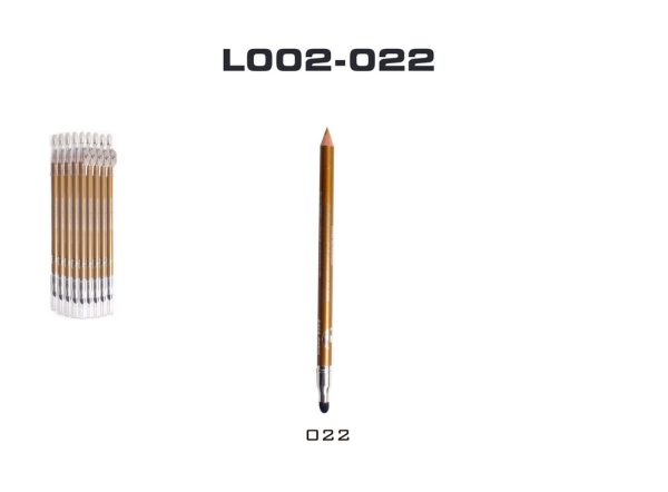 Lápiz de madera con sacapuntas dorado para labios y ojos