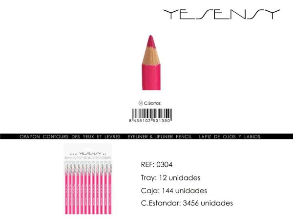 Lápiz de ojos/labios 12 unidades color granate - Artículos de maquillaje
