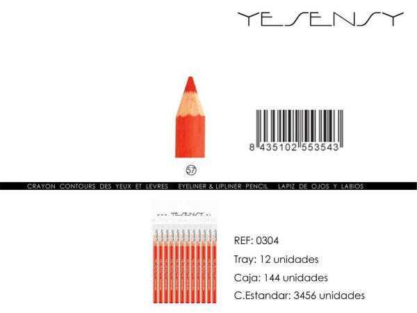 Lápiz de ojos/labios 12 unidades color rojo - Artículos de maquillaje - Imagen 2