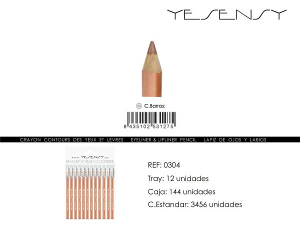 Lápiz de ojos/labios 12 unidades color rosa - Artículos de maquillaje