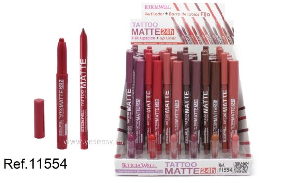 Lápiz de perfilador y labio fijo 24 unidades 11554 LW - Cosméticos