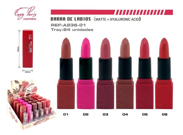 Lápiz labial Matte con Ácido Hialurónico 24/U - Labios mate y voluminosos