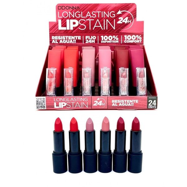 Lápiz labial mate fijo 24h 24 unidades - Productos de belleza