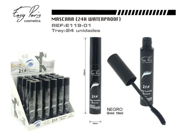 Máscara 24h waterproof negro 24u - Productos de maquillaje