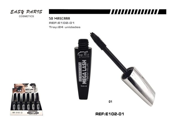 Máscara de pestañas 5D Mega Lash 24/u para volumen extremo