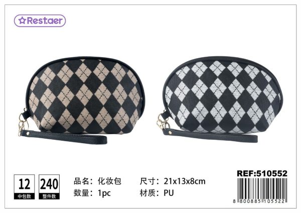 Neceser medio con cuadro de rombos 21*13*8 cm - Accesorios de belleza