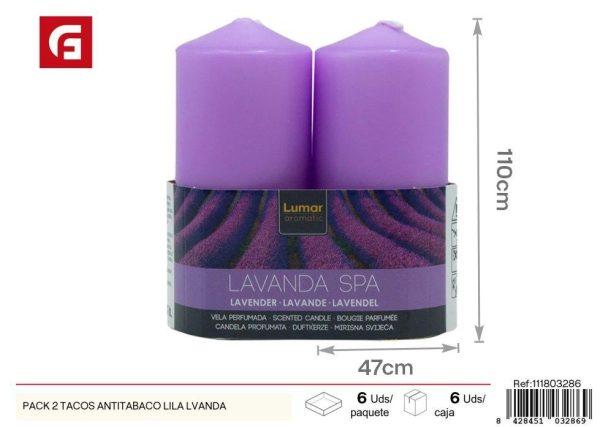 Packs de 2 tacos antitabaco con aroma a lavanda - Ambientadores y velas
