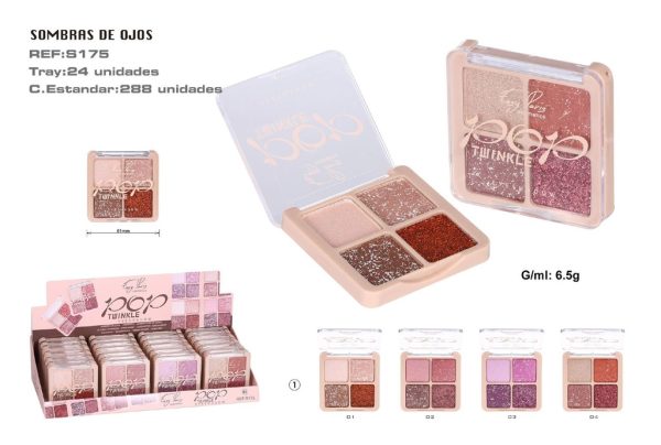 Paleta de sombras 24/U - Variedad de colores para ojos