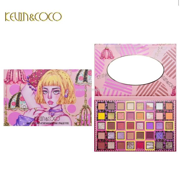 Paleta de sombras 40 colores Kevin & Coco - Cosméticos