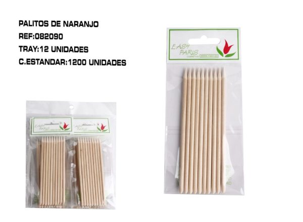 Palillo naranja 12 x 150 pcs - Palillos para manicura