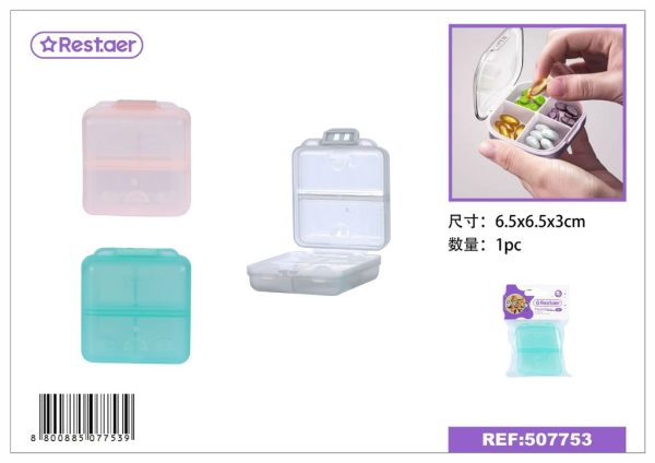 Pastillero cuadrado (6 compartimentos) - Accesorios de belleza