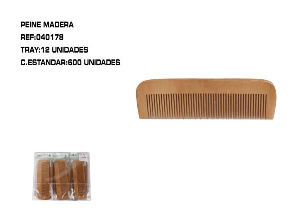 Peine de madera 17 cm (12 unidades) - Accesorios para peinado