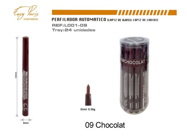 Perfilador automático color chocolate 24/u para delineado de ojos y labios