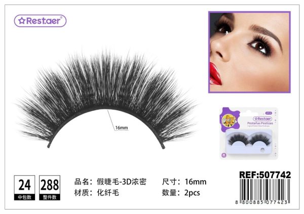 Pestañas postizas 3D densas (16MM) - Accesorios de belleza