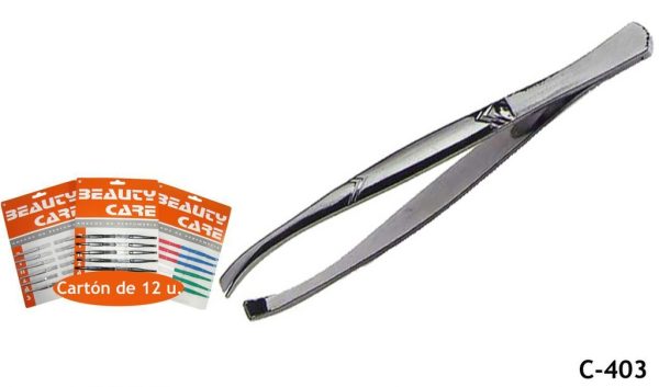 Pinza depilar cromada 8 cm 12 pz - Herramientas de belleza y cuidado personal