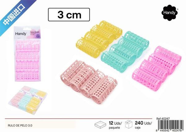 Rulo de pelo 3.0 mm con dentado 4 pcs - Accesorios de peluquería