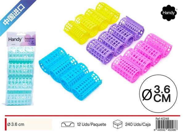 Rulo de pelo 3.6 mm con dentado 4 pcs - Accesorios de peluquería