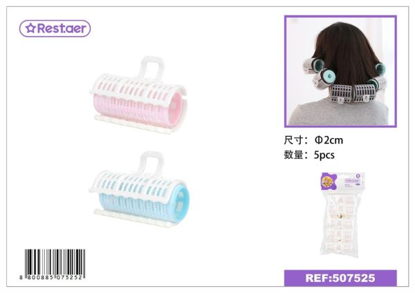 Rulos de nylon con clip 2cm 5 piezas - Accesorios de belleza y peluquería
