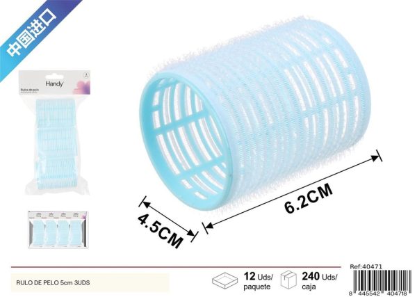 Rulos de pelo transparentes de 5 cm, 3 uds - Accesorios de belleza
