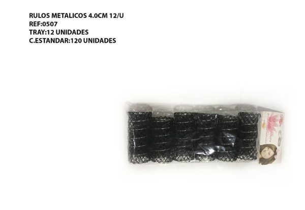 Rulos metálicos de 4.0 cm - 12 unidades - Accesorios de belleza