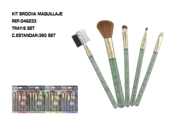 Set 5 pincel maquillaje 6/U - Pinceles de maquillaje - Imagen 3