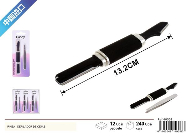 Set de cejas (2 pcs) pinza + depilador - Accesorios de belleza