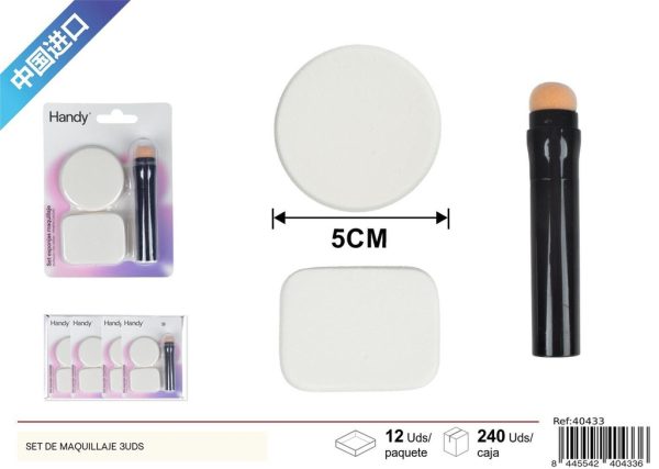 Set de maquillaje 3 piezas - Accesorios de belleza