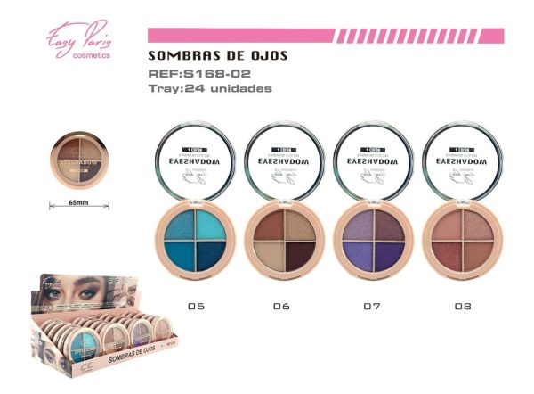 Sombra de ojos en 4 colores, 24 unidades - Material de maquillaje