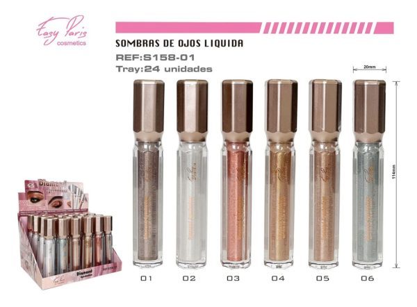 Sombra de ojos en líquido Diamond 24/u para maquillaje