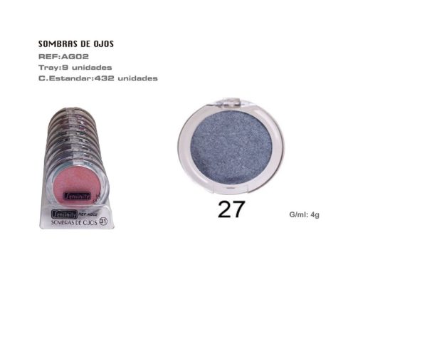 Sombra de ojos gris 9 pz 432 pz - Cosméticos para ojos